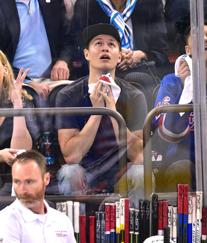 Ansel Elgort at Capitals vs. Rangers Hockey Game | Pictures