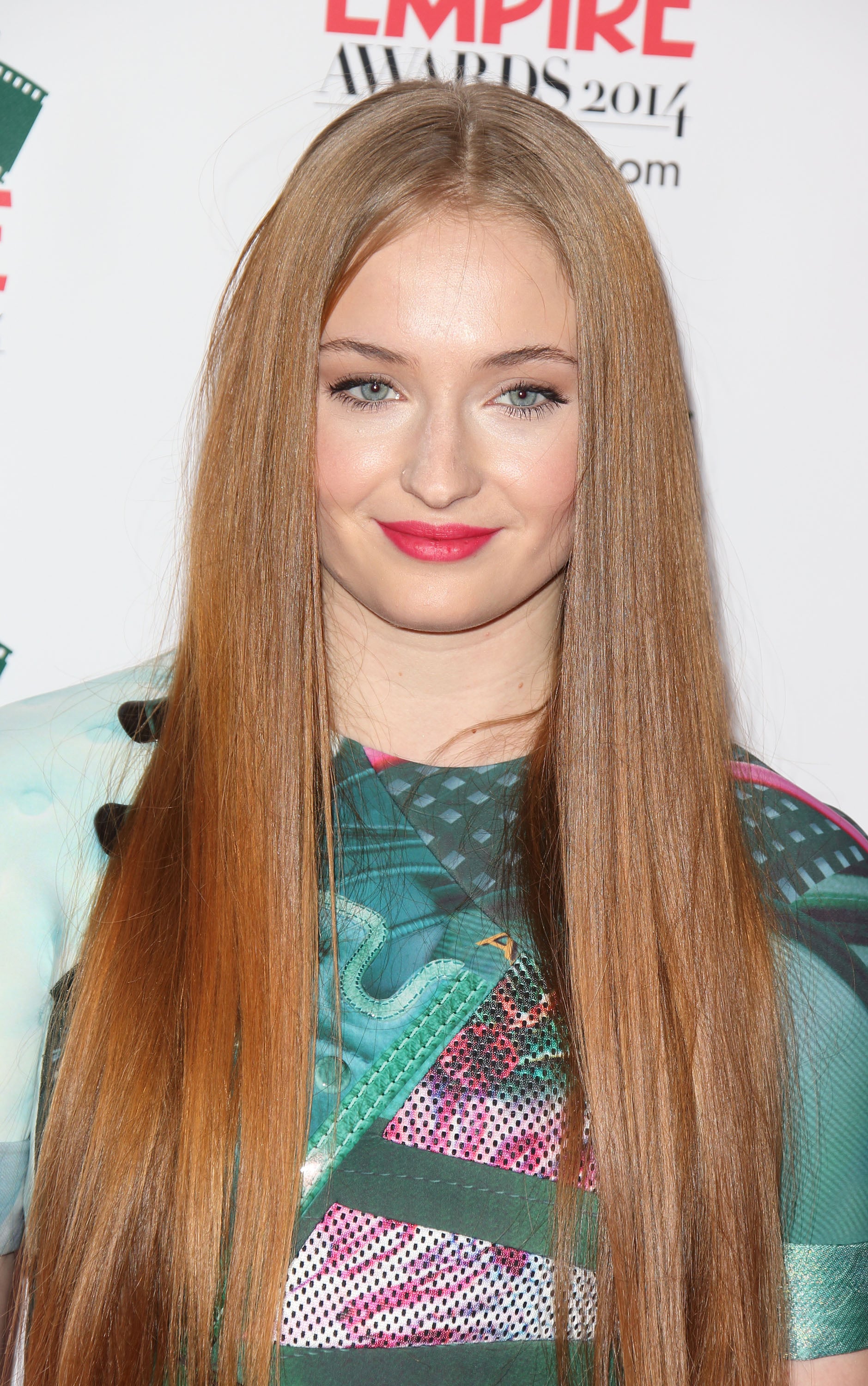 Sophie Turner's Long Strawberry Blond Hair, 2014 | From Aqua Eye Shadow to  Glitter Hair: Here Are 25 of Sophie Turner's Best Beauty Looks | POPSUGAR  Beauty Photo 13
