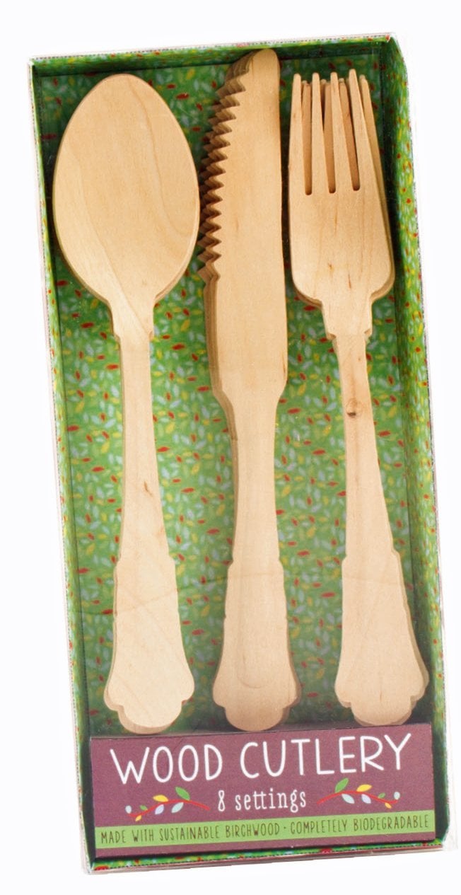 Natural Birchwood Cutlery Set Cheap EcoFriendly Products POPSUGAR
