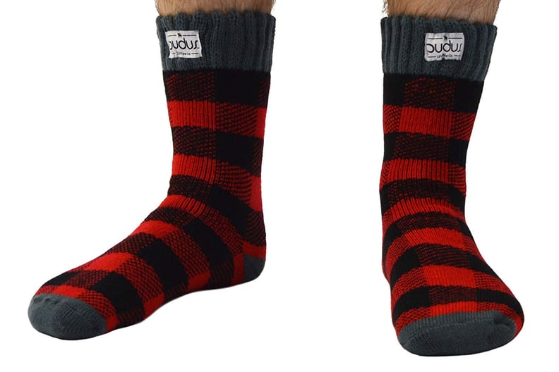 Pudus Adult Short Boot Socks in Lumberjack Red