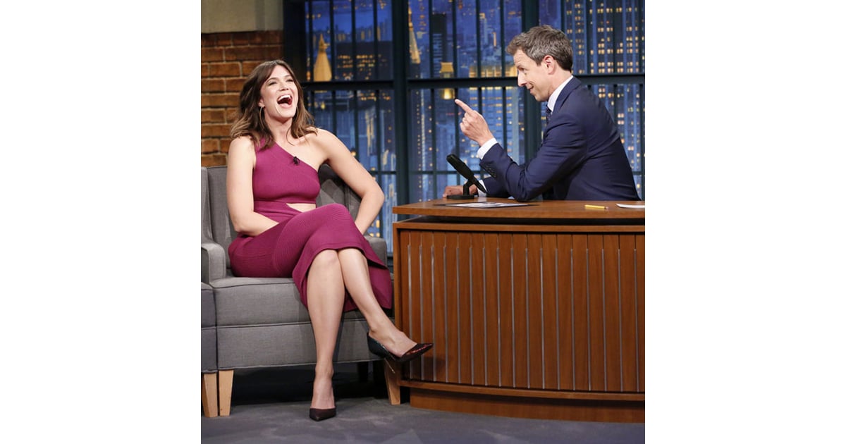 Mandy Moore Talks About Her Sperm Tattoo With Seth Meyers Popsugar Celebrity