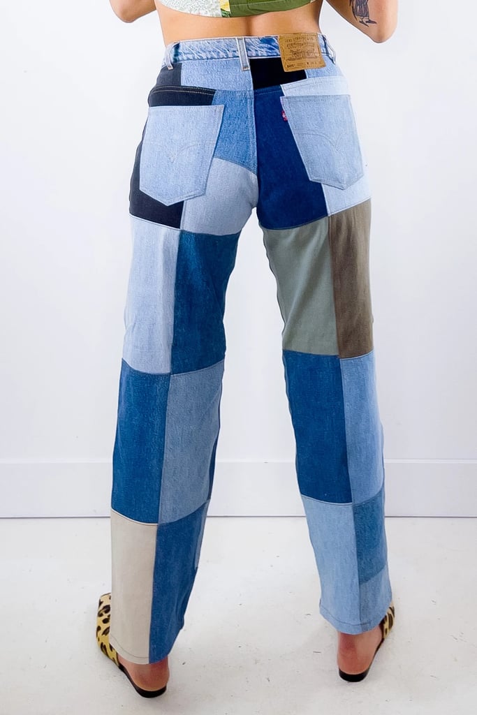 Reworked Patchwork Levi Jeans | What Jeans Are in Style For Fall 2021 ...
