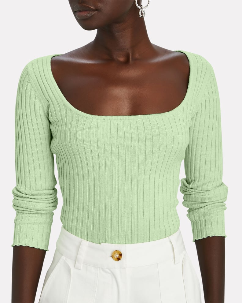 Anna Quan Mia Square-Neck Rib Knit Top