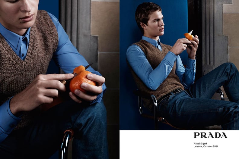 Ansel Elgort in Prada