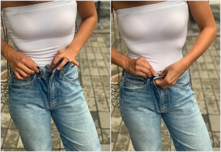 I Tried the Viral TikTok Jean Hack to Make Baggy Jeans Fit POPSUGAR