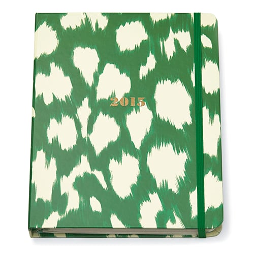 Kate Spade 2015 17-month Large Agenda in Green Painterly Cheetah ($36)