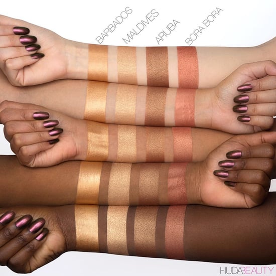 Huda Beauty 3D Highlighter Swatch on Dark Skin