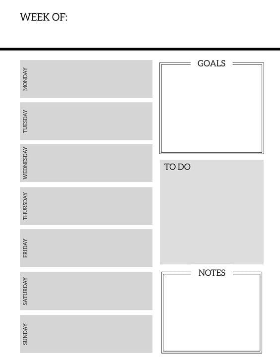 Free Printable Goal Sheets