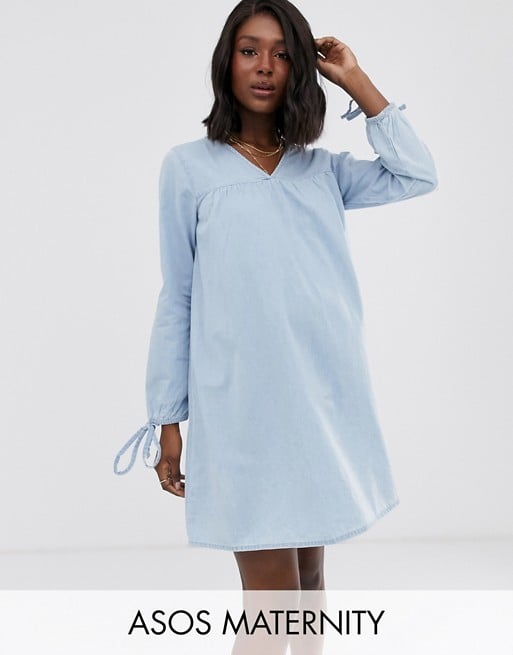 ASOS DESIGN MATERNITY Denim Exclusive Smock Dress