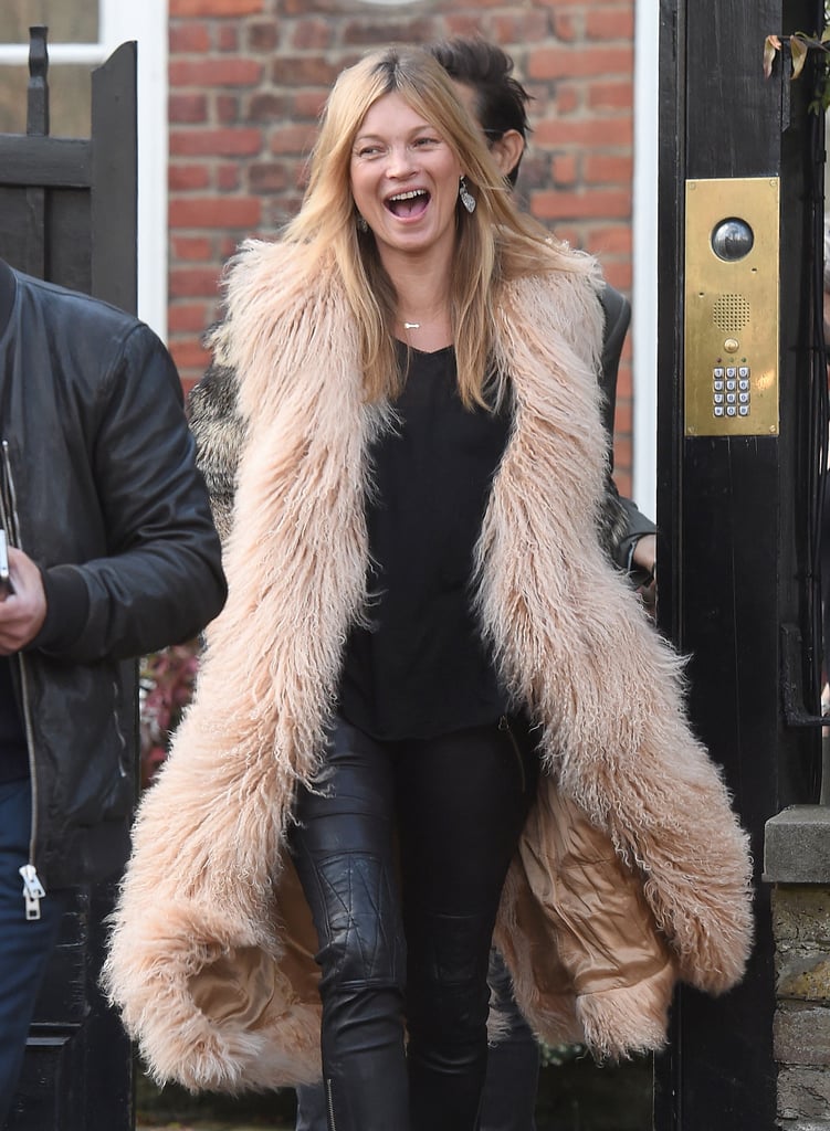 On Friday, Kate Moss couldn't contain her excitement in LA.