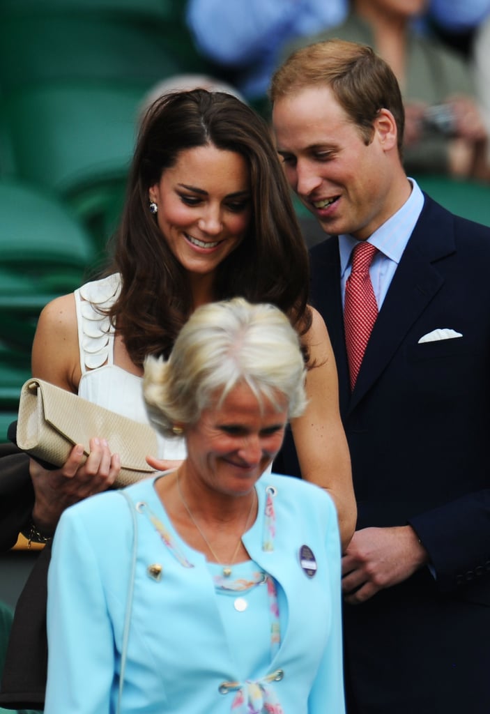 Prince William stuck close to Kate Middleton at the June 2011 Wimbledon Championships.