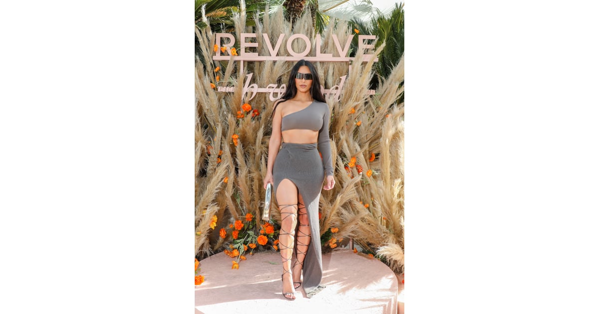Kim Kardashian Showcases Daring Grecian Style at Revolve Festival