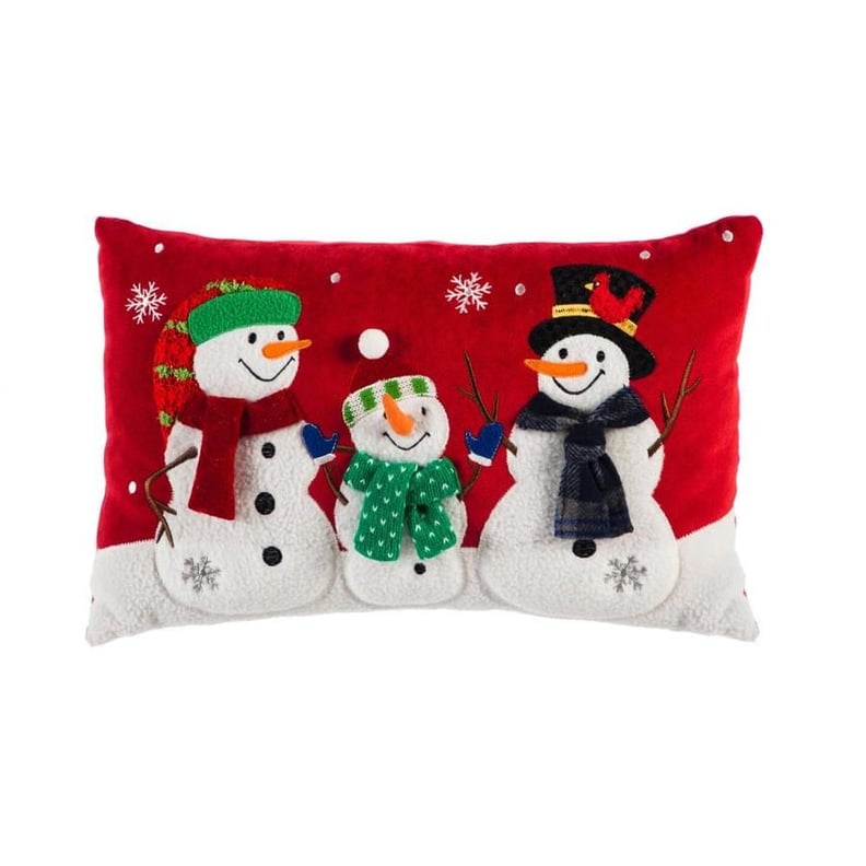 Evergreen Snowman Trio Lumbar Pillow