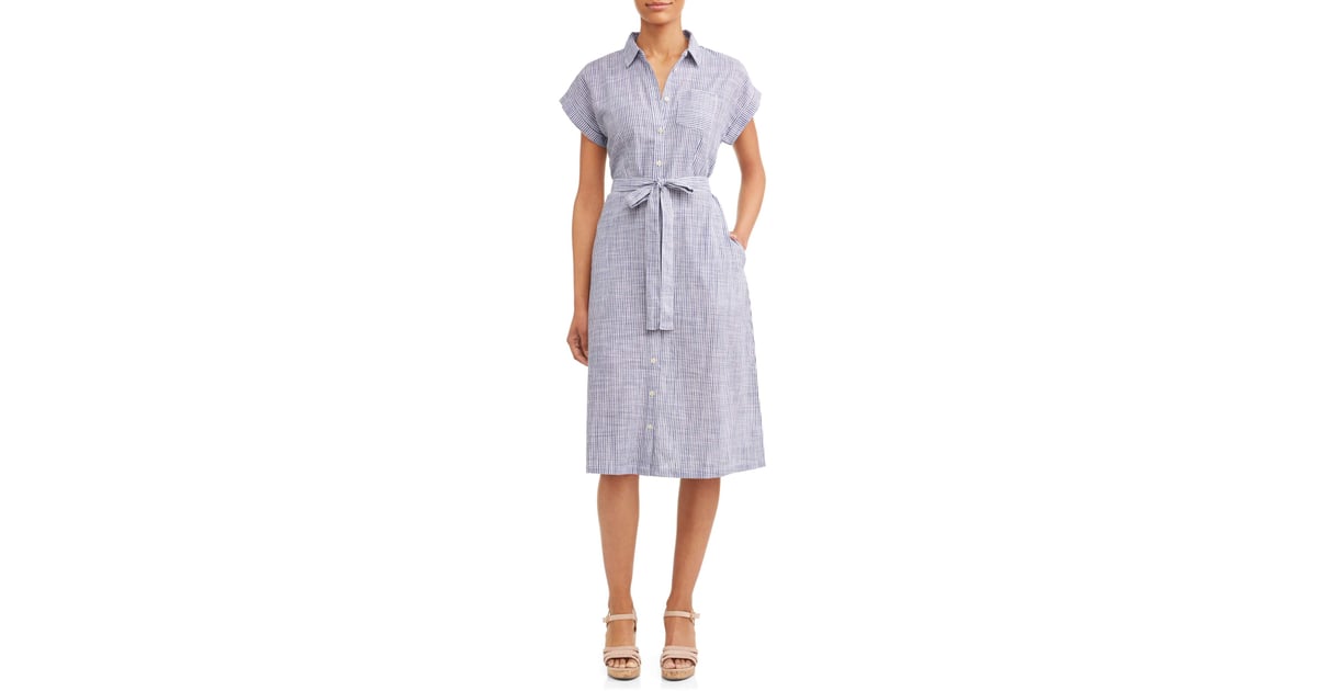 Timed and Tru Belted Midi Shirt Dress With Pocket Best ALine Dresses
