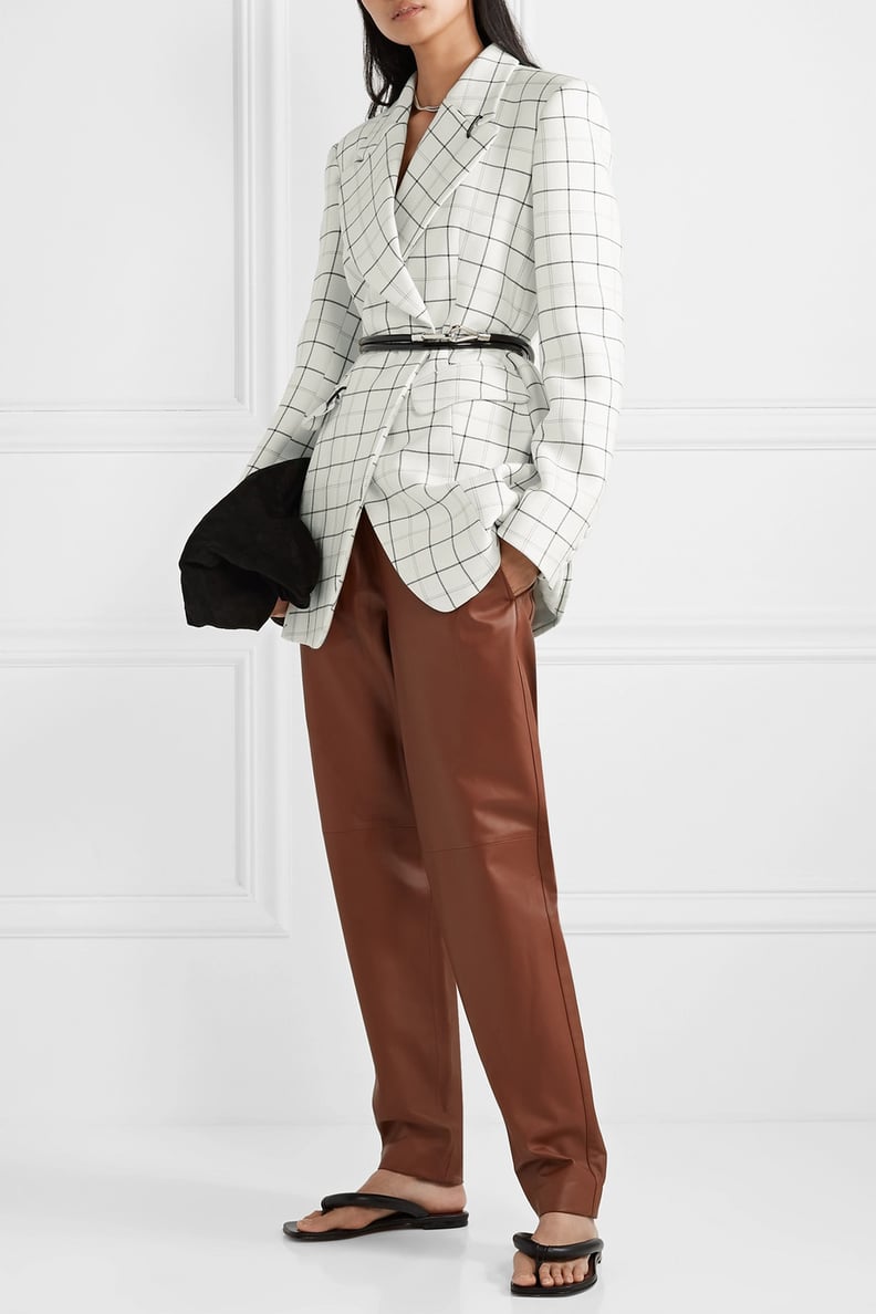 Tibi Embellished Checked Woven Blazer