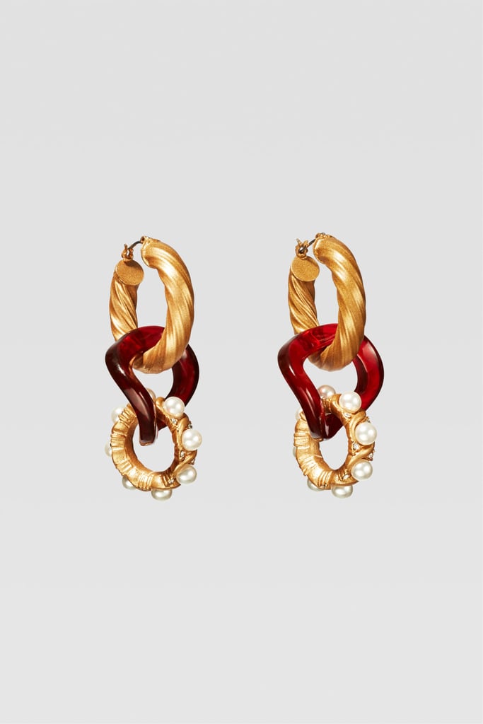 Zara Campaign Collection Tortoiseshell and Pearl Earrings