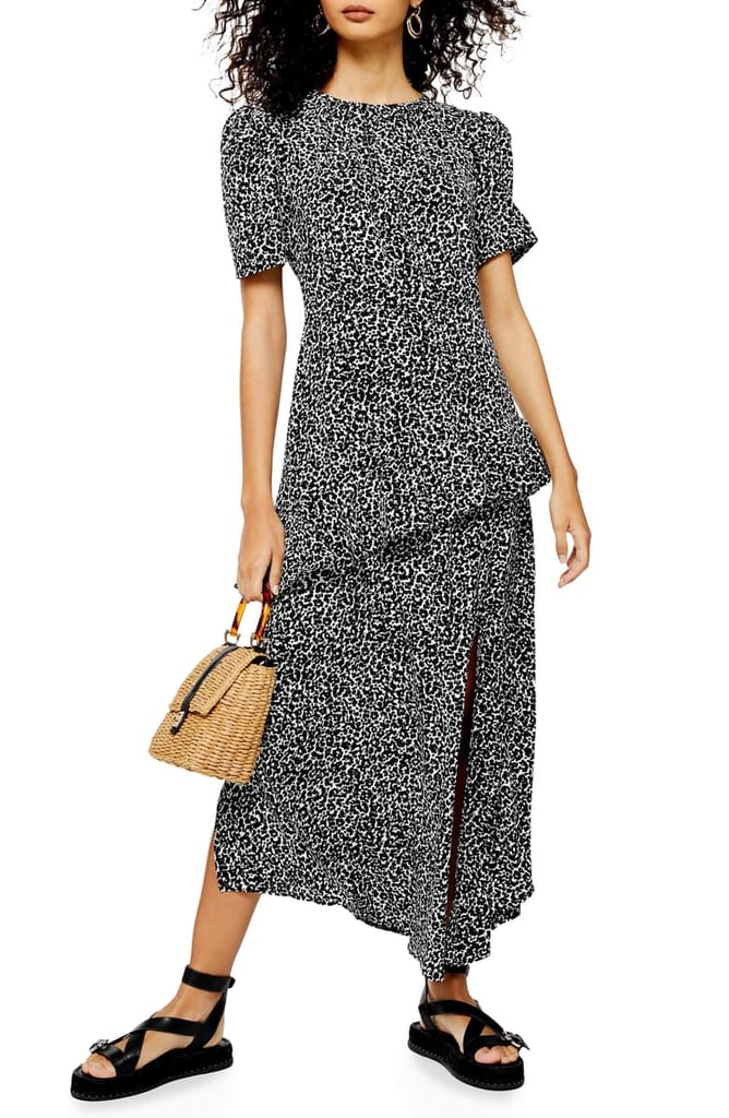 Topshop Animal Print Ruffle Dress