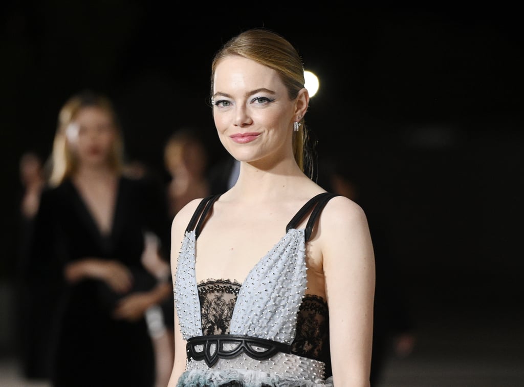 Emma Stone's Curtain Bangs at Louis Vuitton Cruise Show