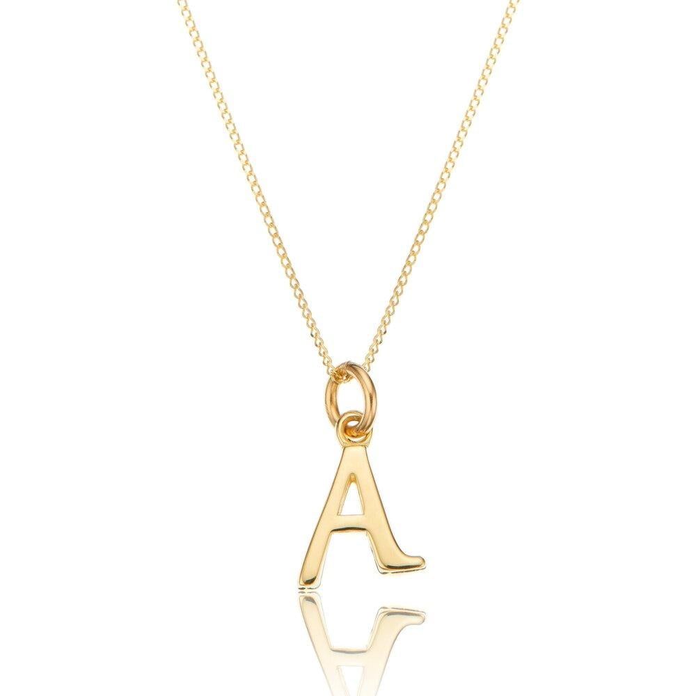 Lily & Roo Solid Gold Curve Initial Letter Necklace