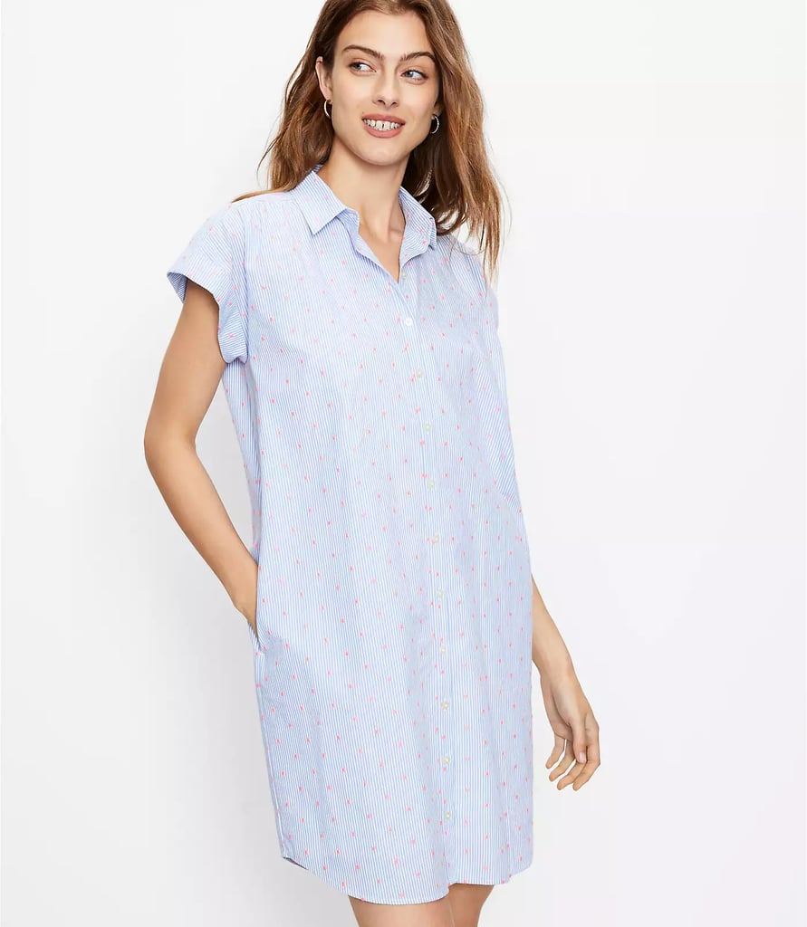 For a Sporty Look: Loft Clip Dot Dolman Shirtdress