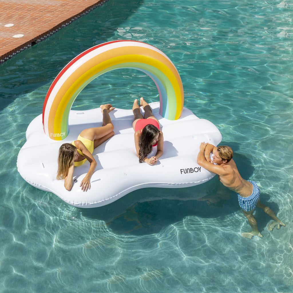 A Rainbow Raft: Funboy Inflatable Rainbow Daybed Pool Raft & Float