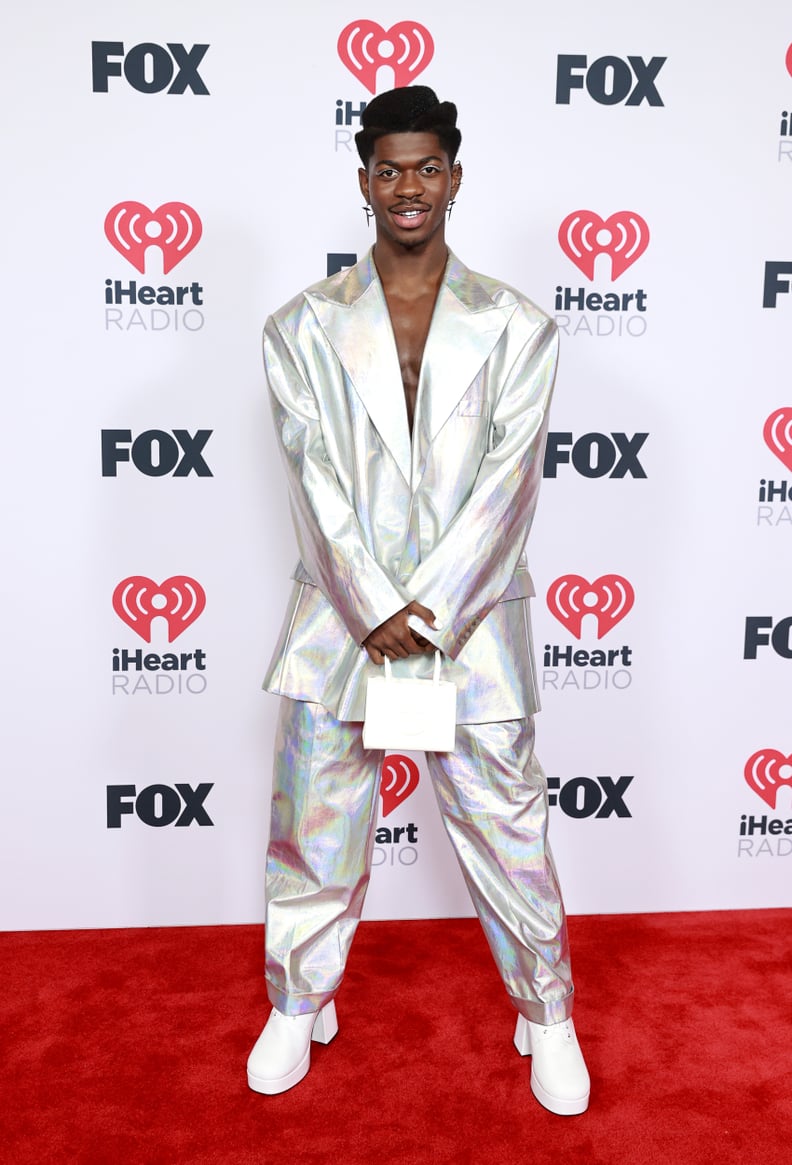 See Photos of Lil Nas X Wearing an Iridescent Suit at the 2021 iHeartRadio Music Awards