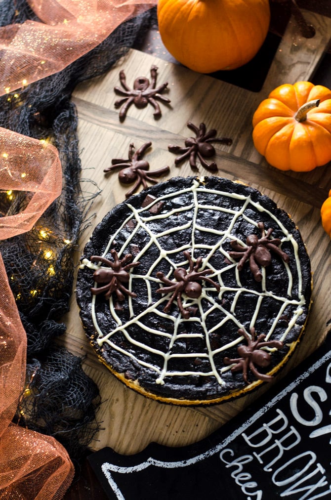 Spider Web S'more Cheesecake Brownies