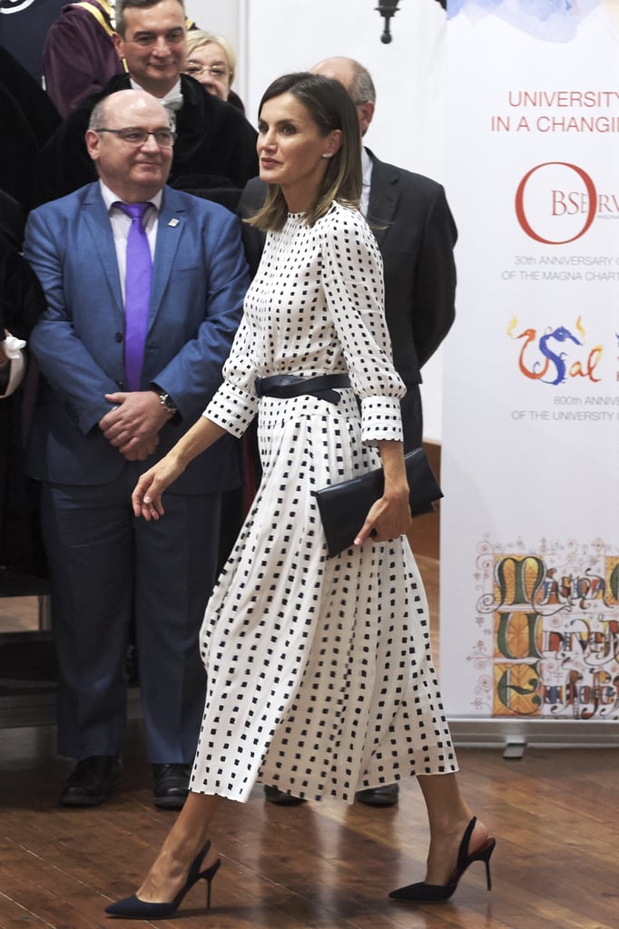 Queen Letizia's Massimo Dutti Midi Dress September 2018