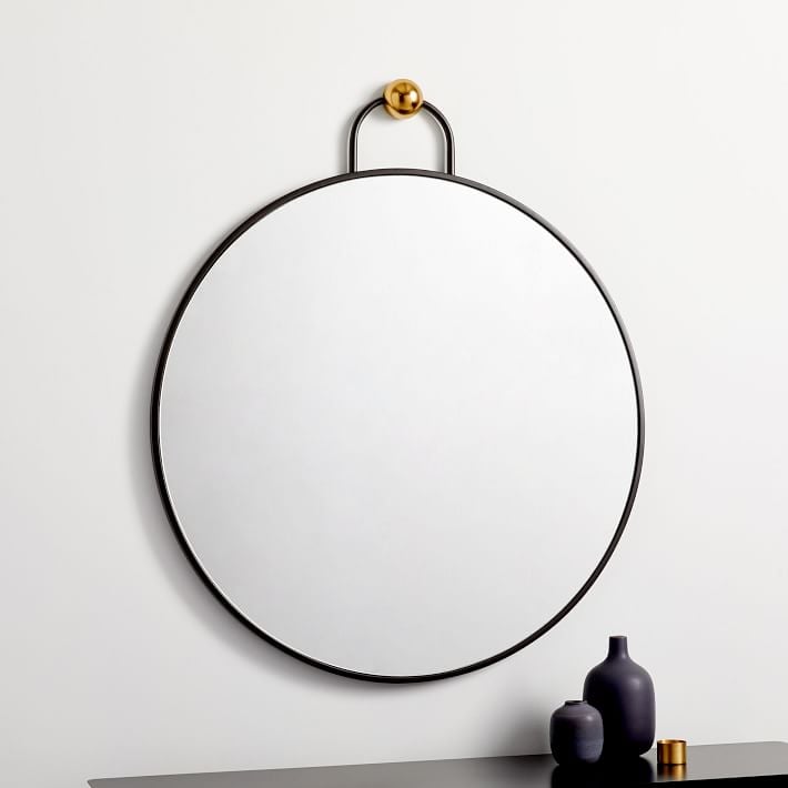 Geometric Hook Round Wall Mirror