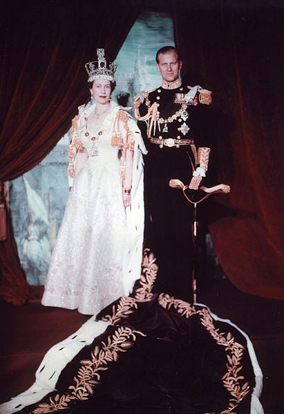 Queen Elizabeth and Prince Philip posed for a traditional coronation portrait as well. 
Source: