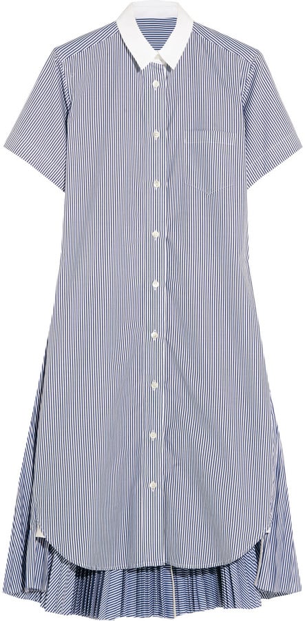 Sacai Cutout Striped Cotton-Poplin Dress ($525)