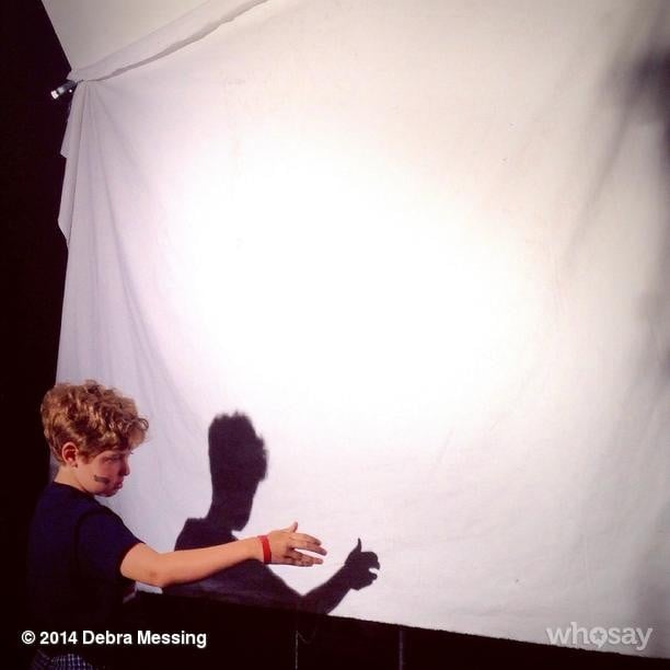 Roman Zelman perfected his shadow puppet skills while on set with his mom, Debra Messing.
Source: Instagram user therealdebramessing