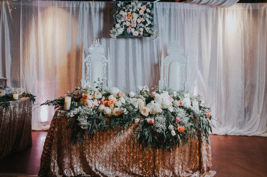 Elegant Wedding Reception With Blush and Gray Colors