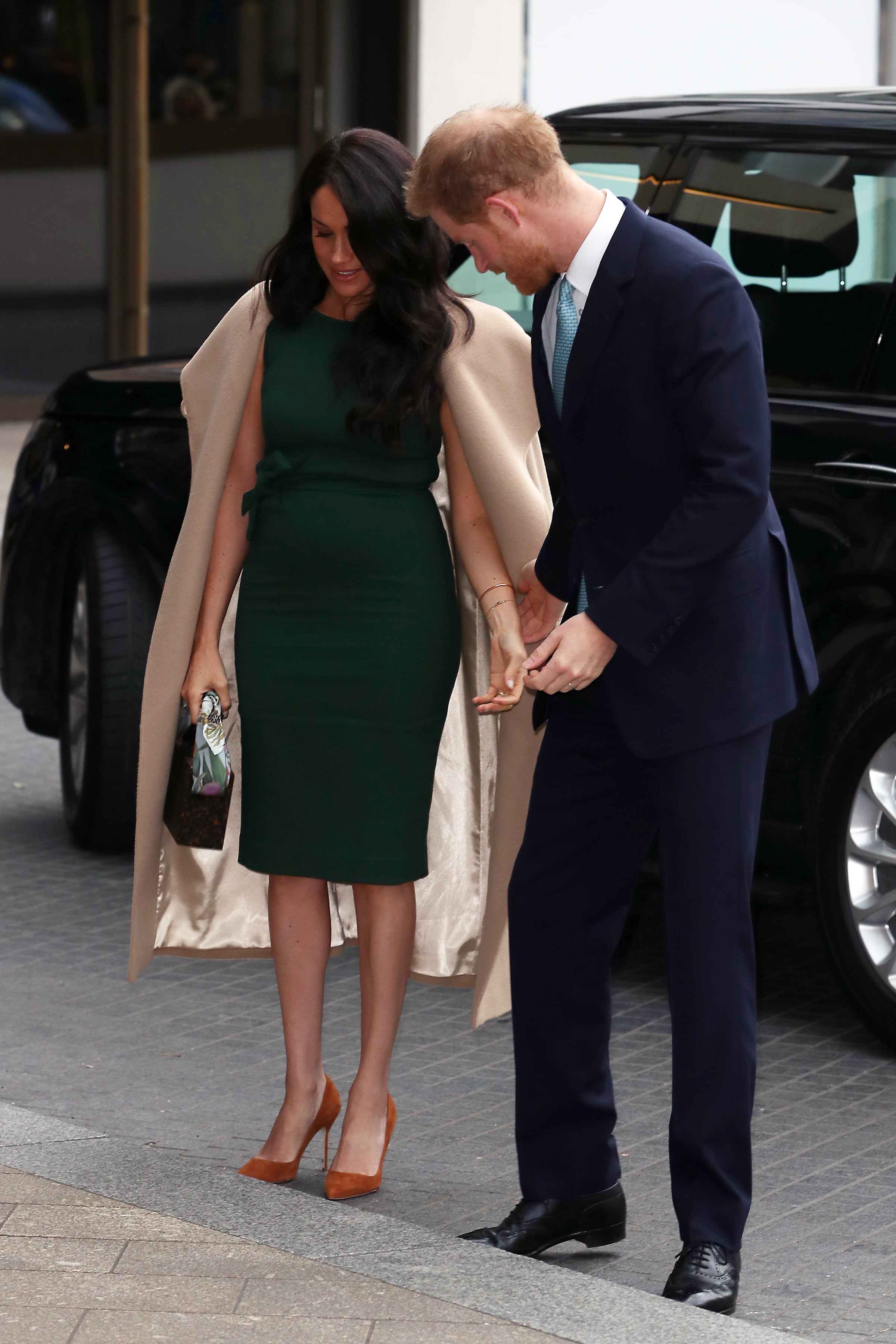 green emerald velvet dress The Duchess - Meghan Markle Engagement Green Dress main image 0