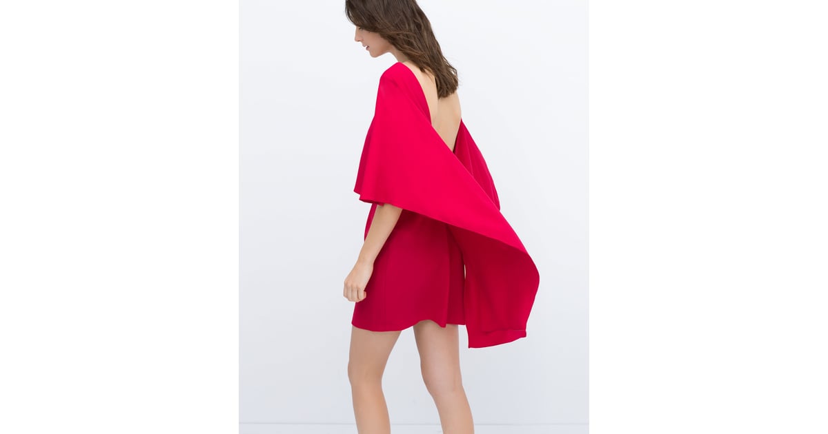 red cape dress zara
