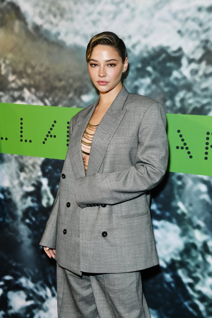 Madelyn Cline Wears Stella McCartney Chainmail Top and Suit