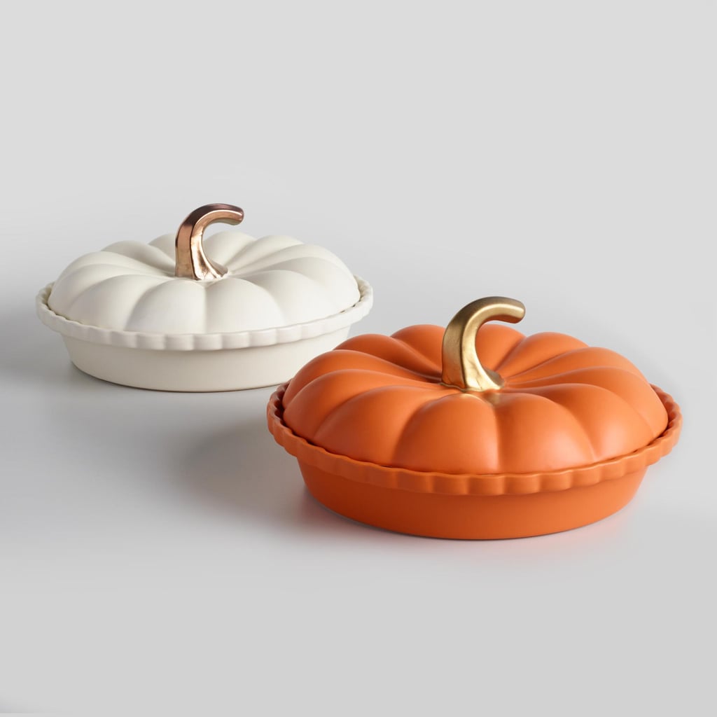 White and Orange Pumpkin Ceramic Pie Dish Set ($30 for two)