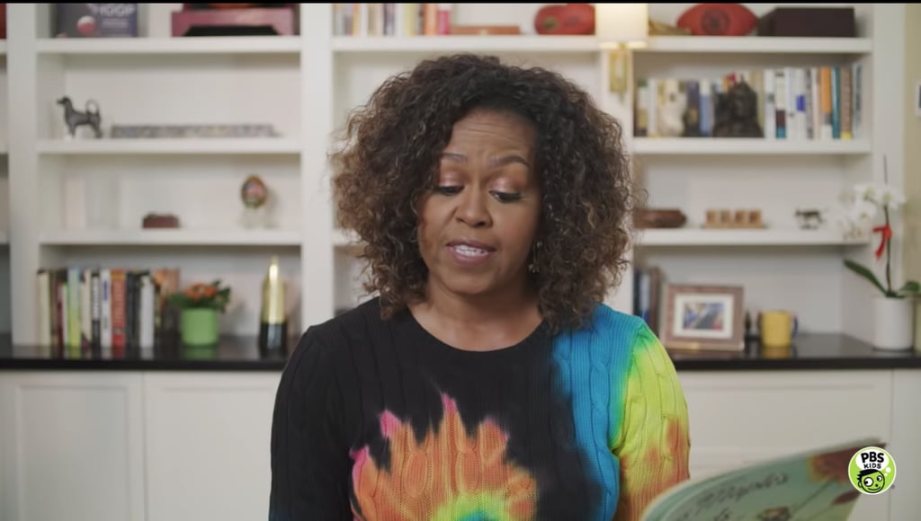 Michelle Obama's Tie-Dye Sweater in PBS Kids Book Reading