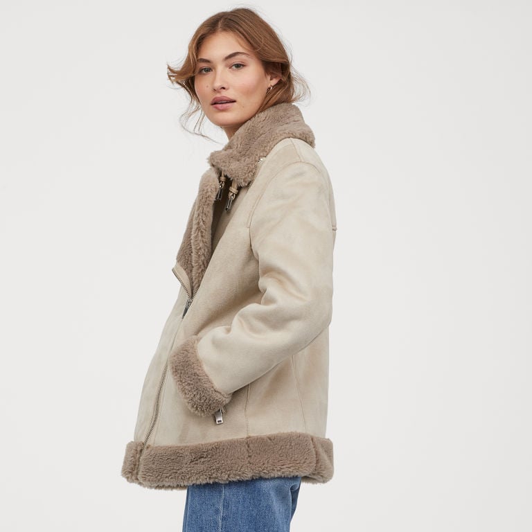 H&m faux fur biker jacket clearance