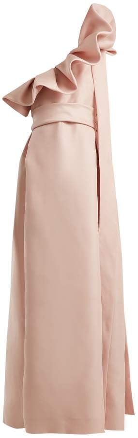Valentino One-shoulder Silk Bow Dress