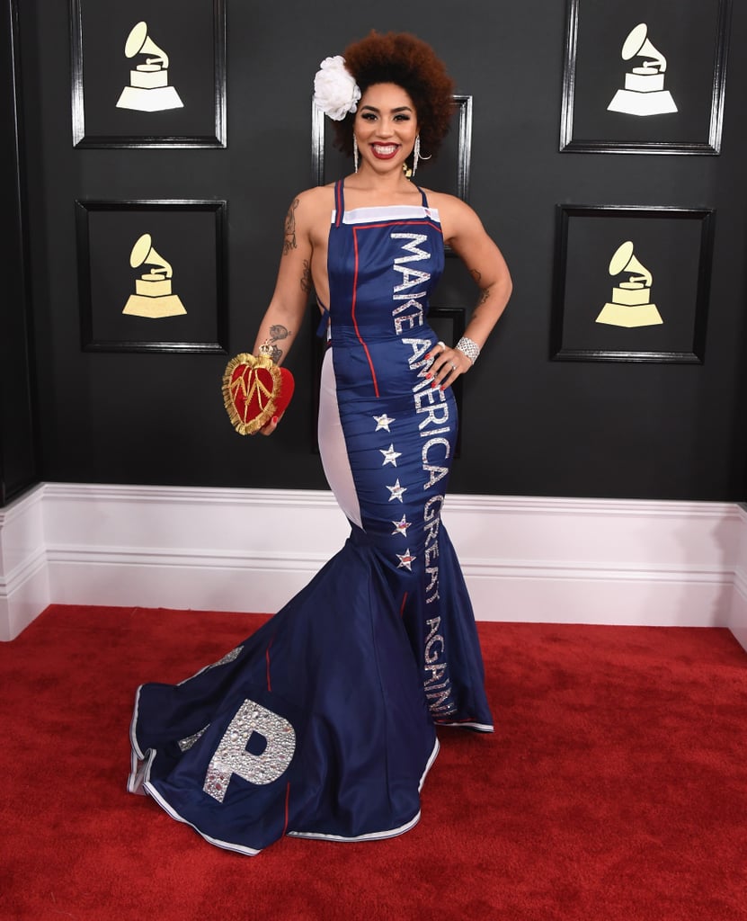 Joy Villa Make America Great Again Dress at the 2017 Grammys