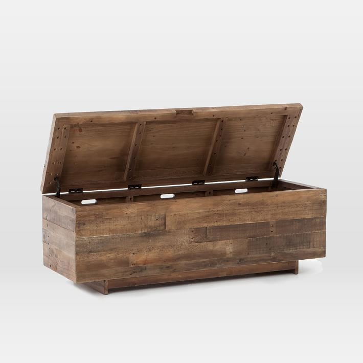 Reclaimed wood storage deals bench