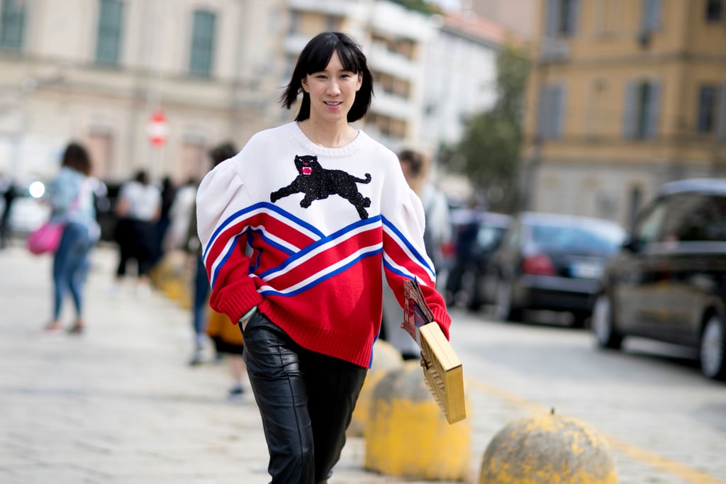 . . . While Eva Chen gave hers a casual spin on the streets of Paris.