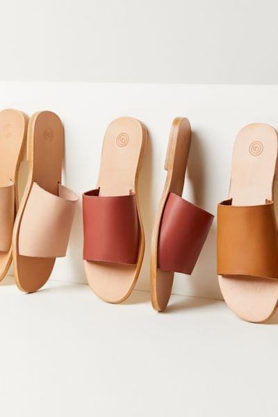 UO Soft Leather Slide Sandals