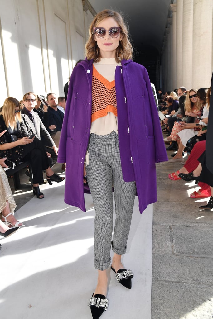 For the first day of shows in Milan, Olivia gave us a master class in mixing bright color and print.