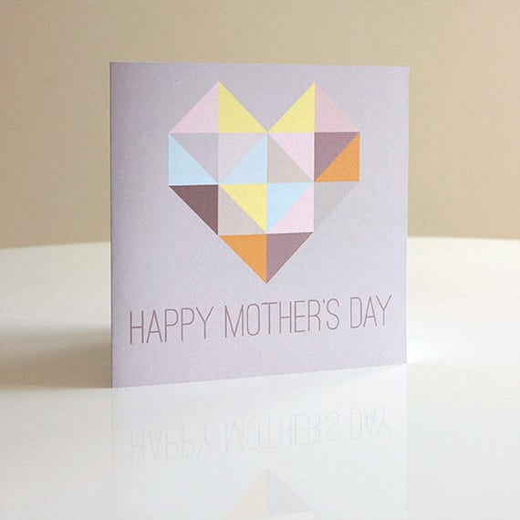 mod, mosaic heart card