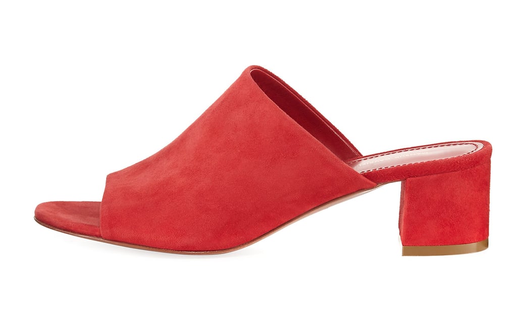Suede 40mm Block-Heel Mule Sandal