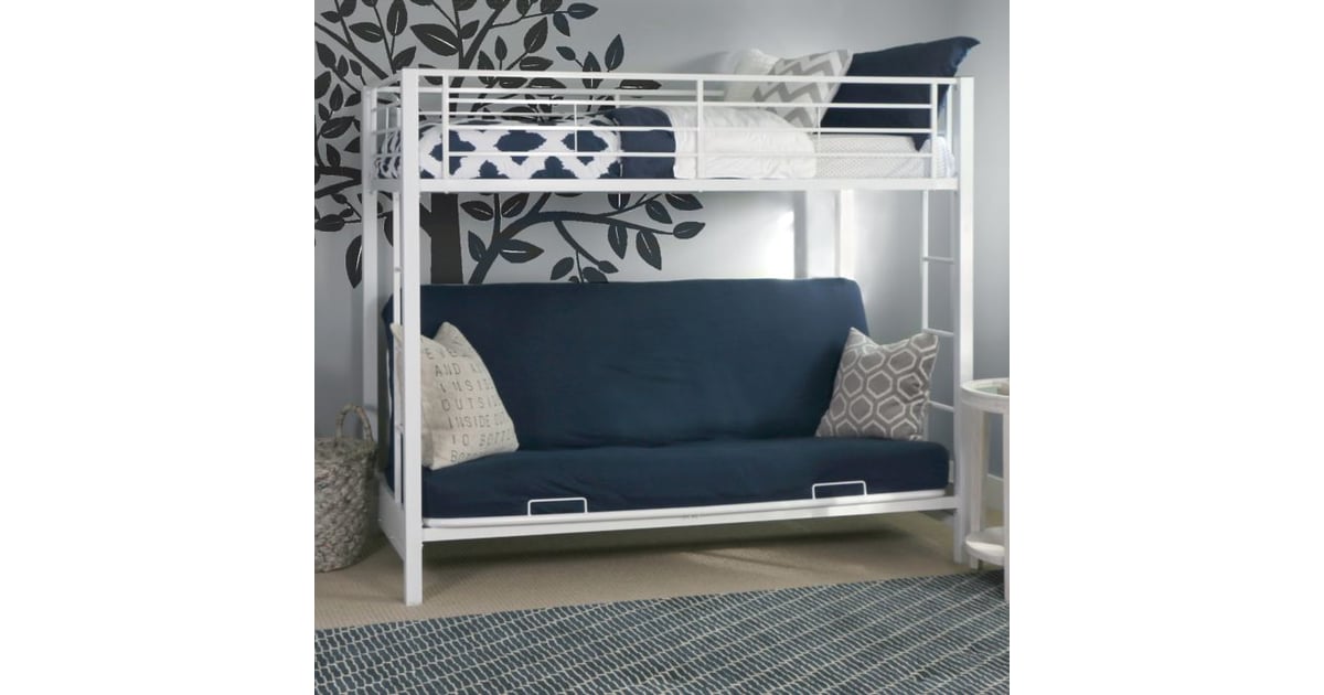 Forest Gate Twin Over Futon Metal Bunk Bed Best Bed Bath and Beyond Dorm Furniture POPSUGAR