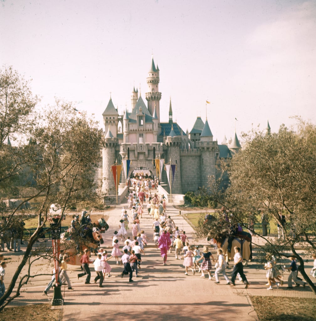 In 1955, eager parkgoers flooded the streets in their rush to visit Sleeping Beauty's castle.
