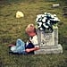 Boy Visiting His Twin's Grave to Talk About Kindergarten